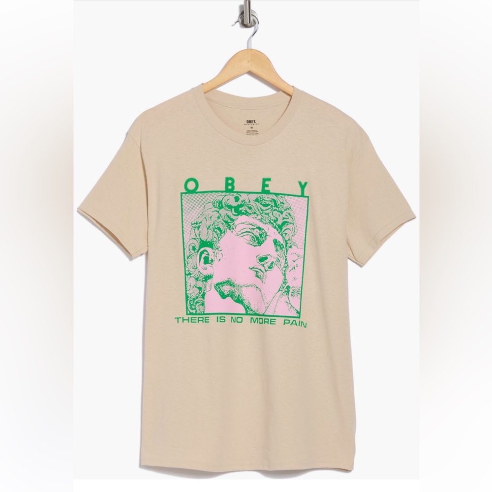 Obey Cream Artistic Graphic Short Sleeve Tee - Picture 1 of 2
